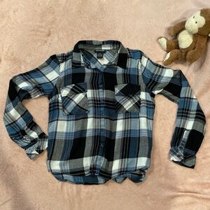Blue Plaid Girls Shirt